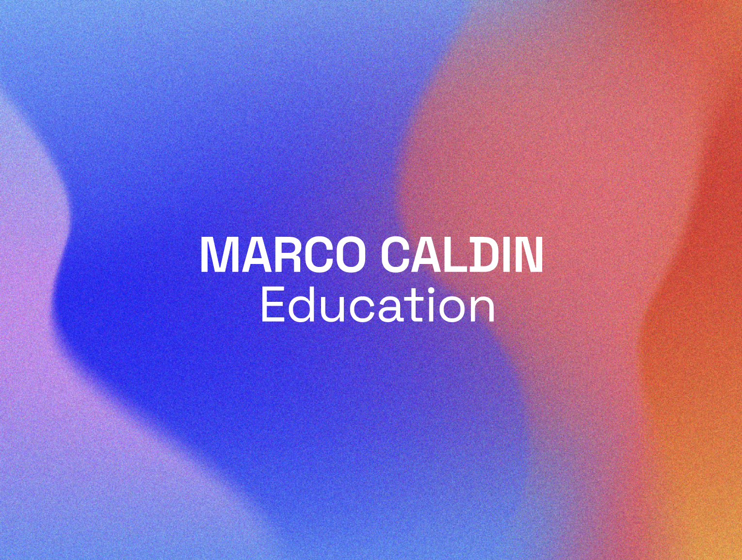 Marco Caldin Education 